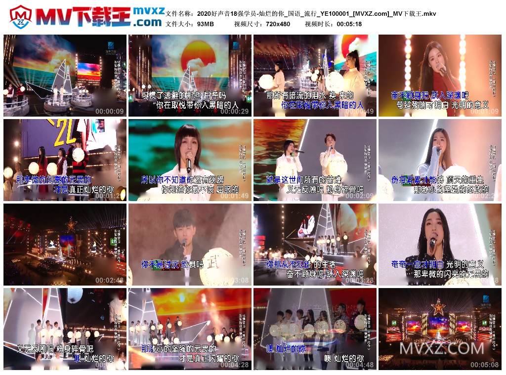 2020好声音18强学员-灿烂的你_国语_流行_YE100001